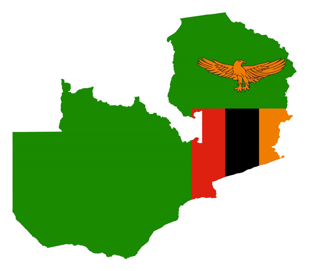 Детальная карта флаг Замбии