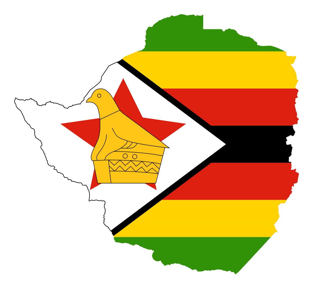 Большая карта флаг Зимбабве