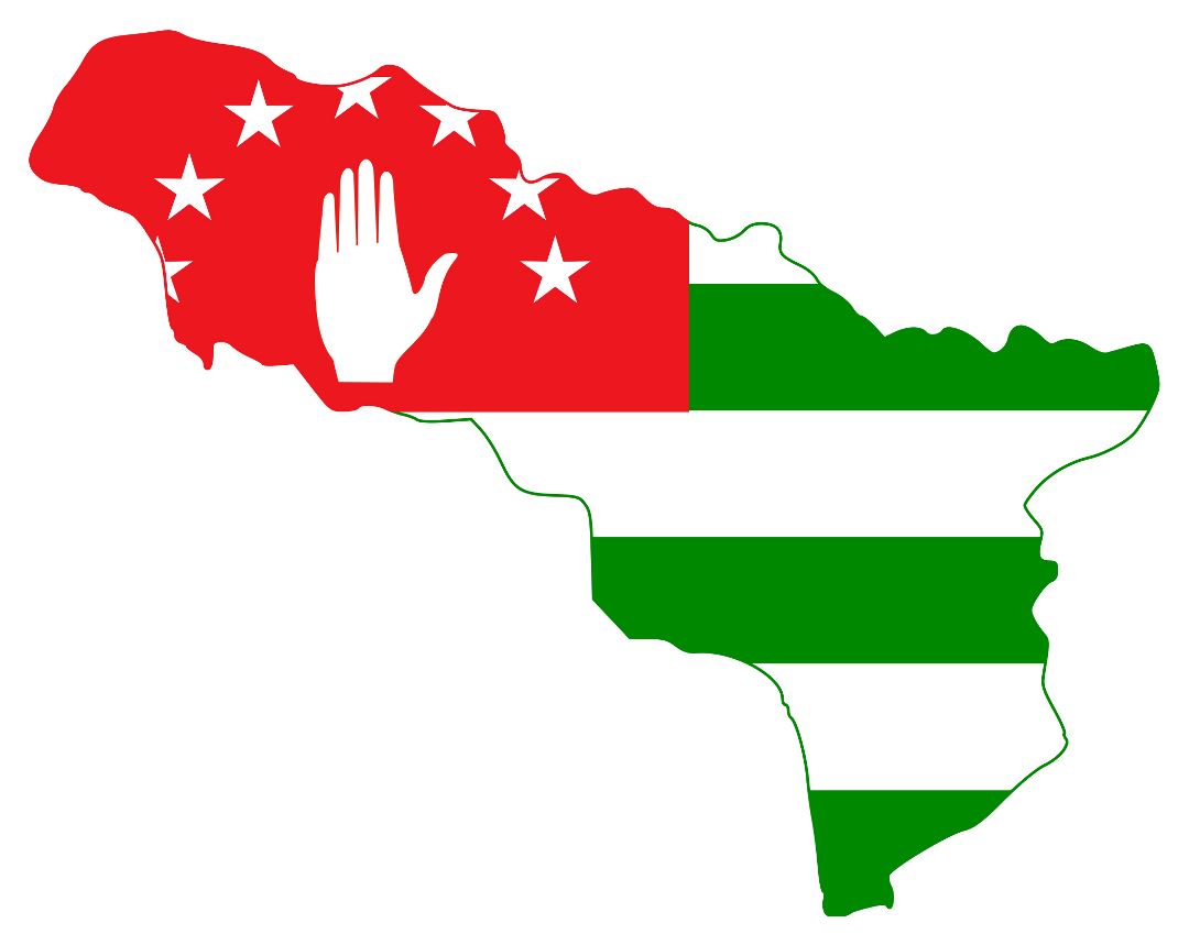 Большая карта флаг Абхазии