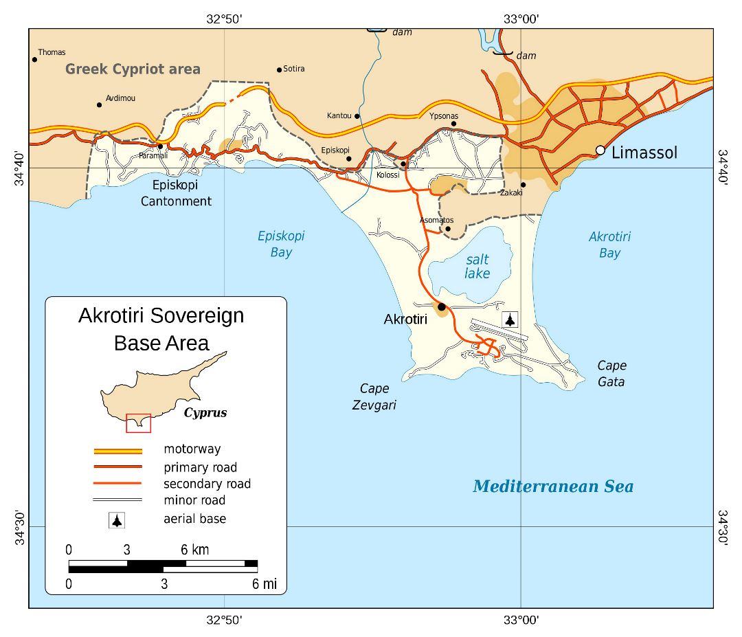 Большая политическая карта Акротири