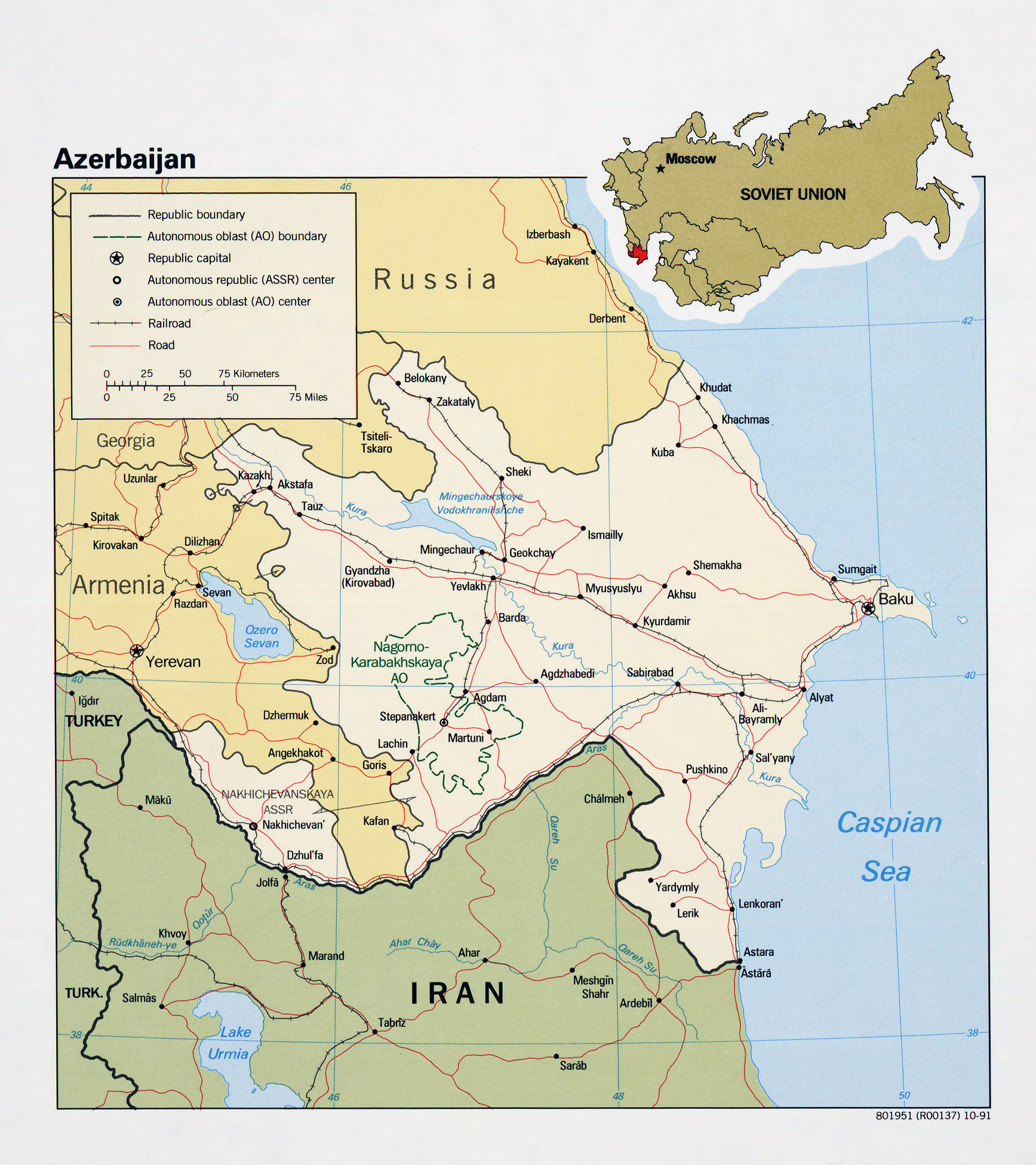 Подробная карта азербайджана