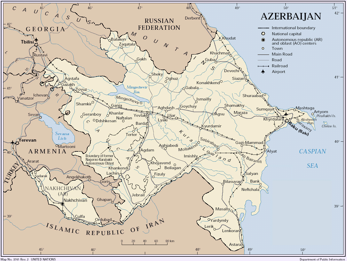 Политическая карта Азербайджана