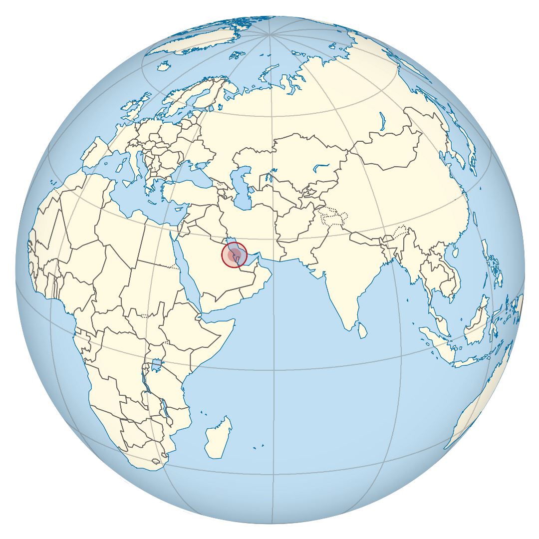 Большая карта расположения Бахрейна