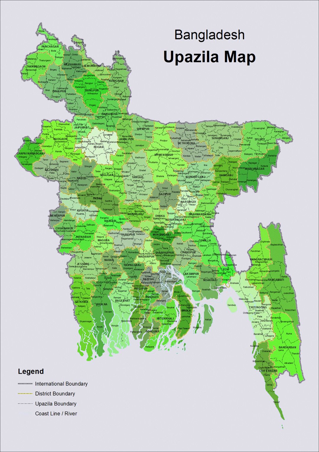 Административная карта Бангладеш