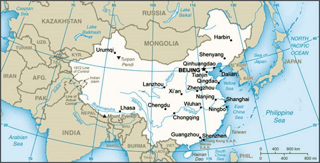 Малая карта Китая