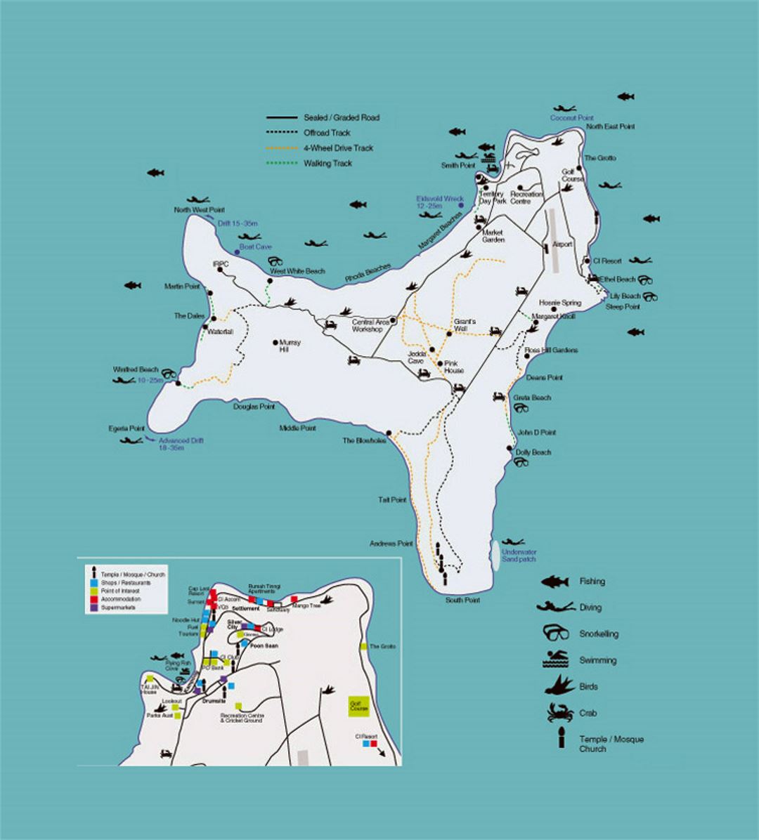 Туристическая карта острова Рождества