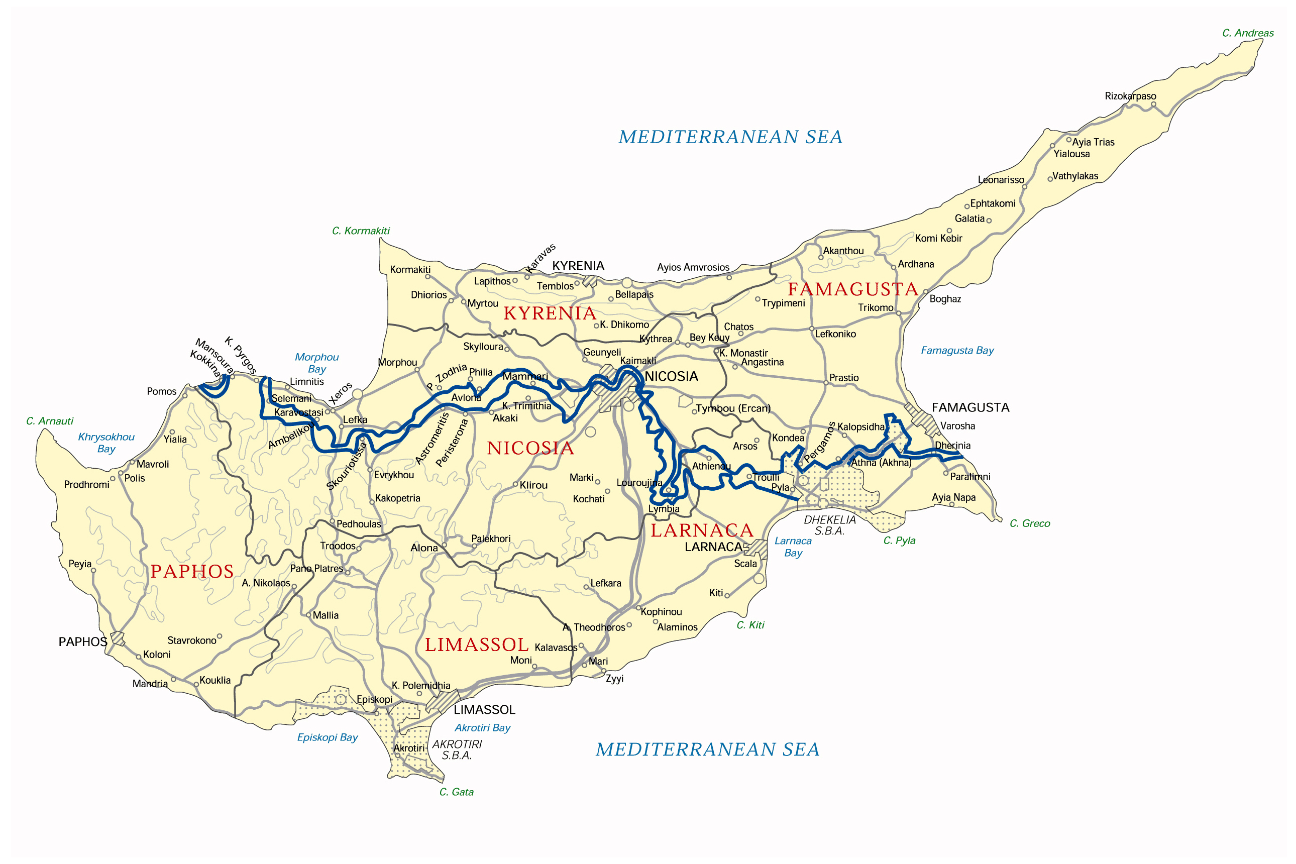 Когда на кипре переводят время. Республика Кипр на карте. Подробная карта Северного Кипра. Северный Кипр на карте. Деревня аския на Кипре.
