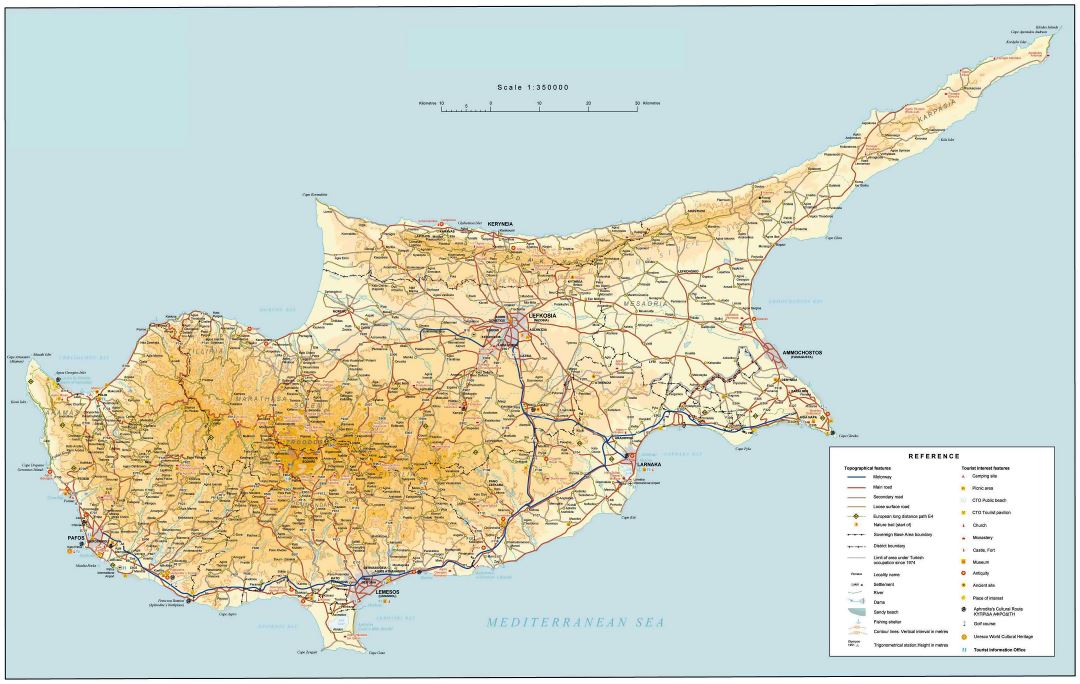 Большая карта дорог Кипра