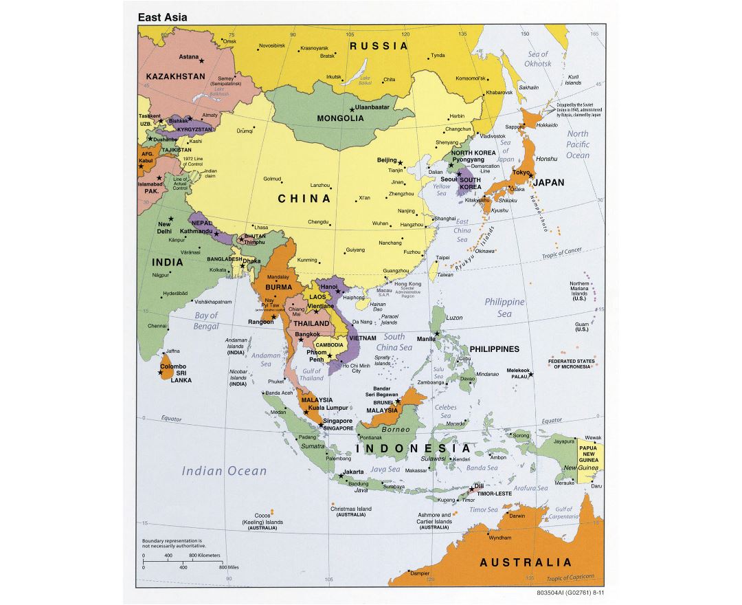 Карты Восточной Азии