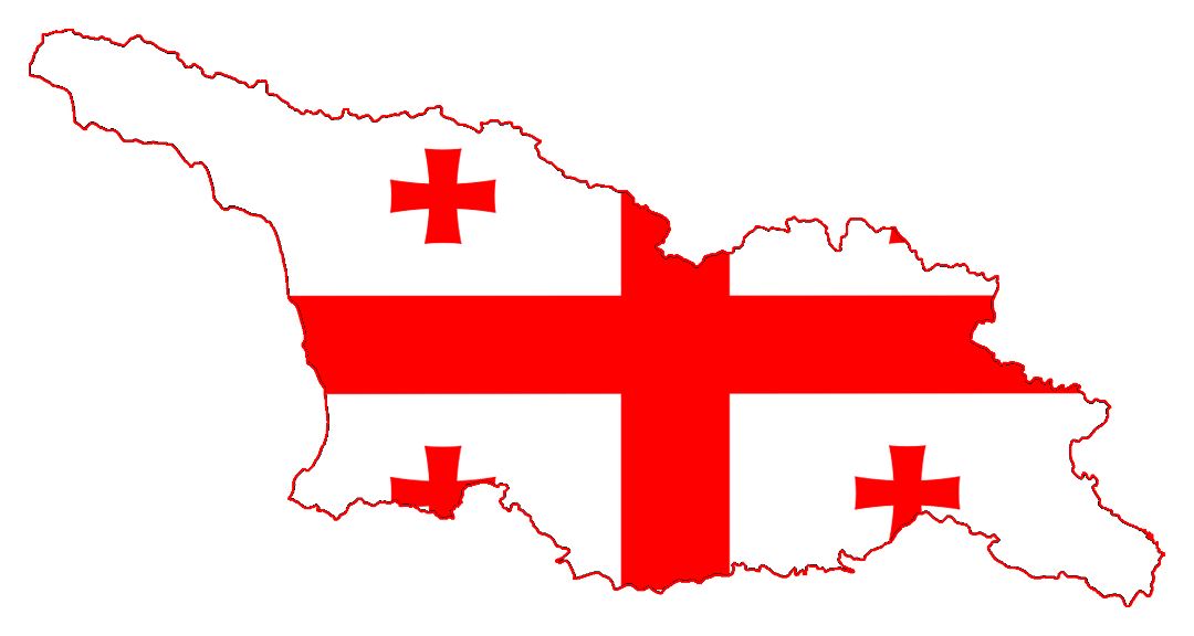 Большая карта флаг Грузии