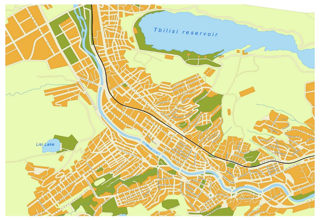 Детальная карта дорог города Тбилиси