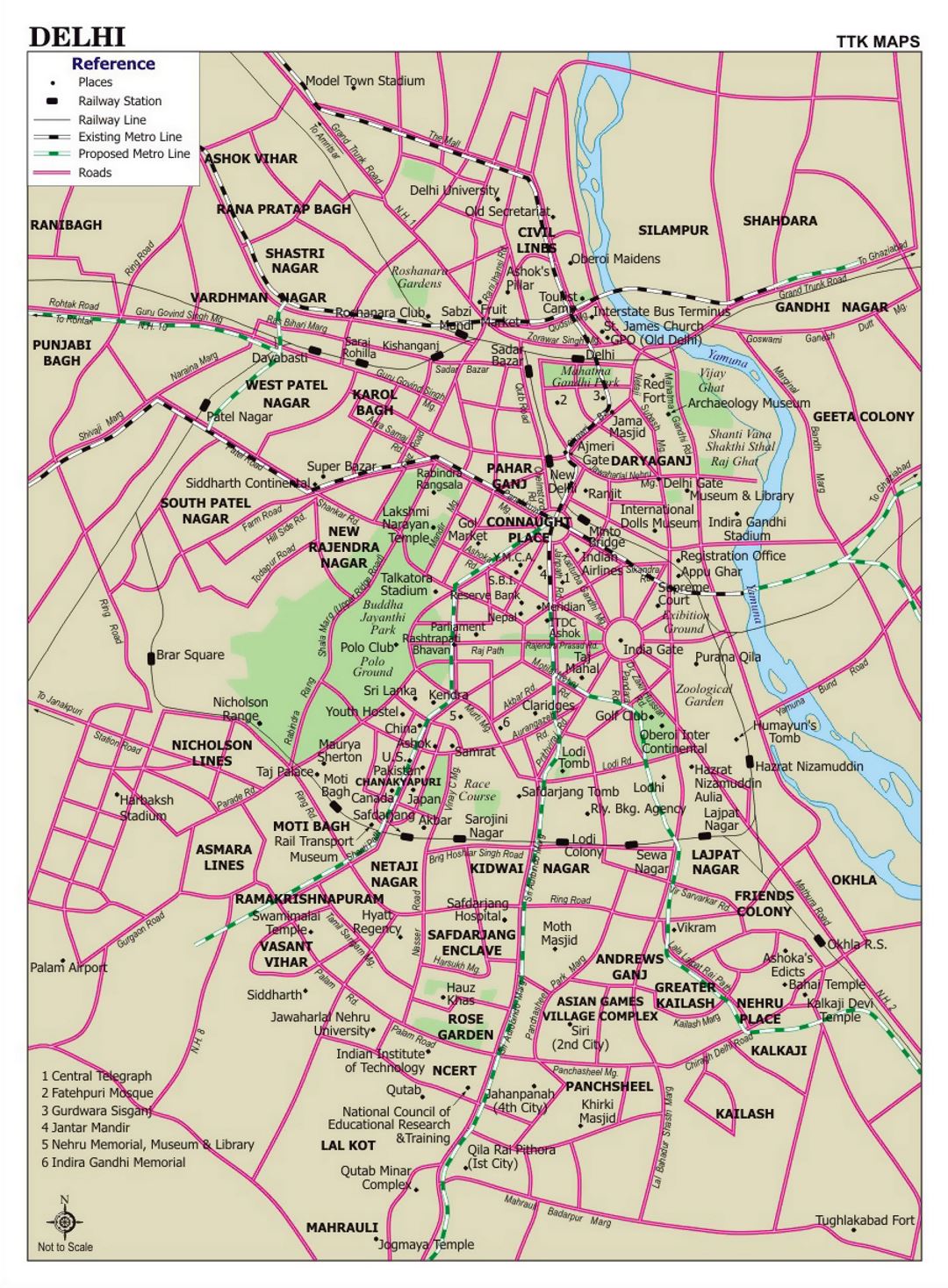 Детальная карта дорог города Дели