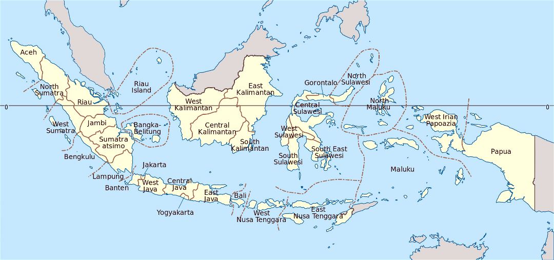 Большая административная карта Индонезии