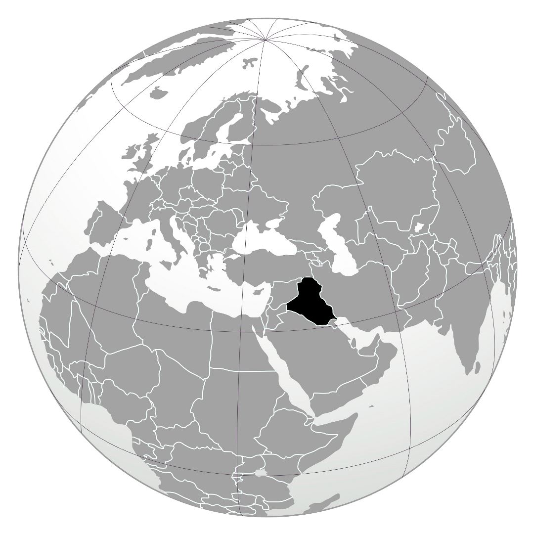 Большая карта расположения Ирака