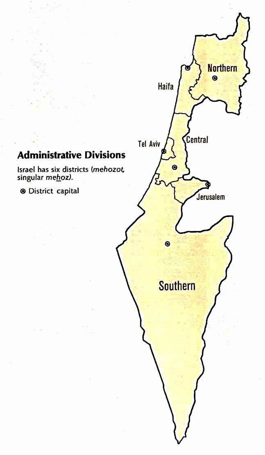 Карта административных делений Израиля
