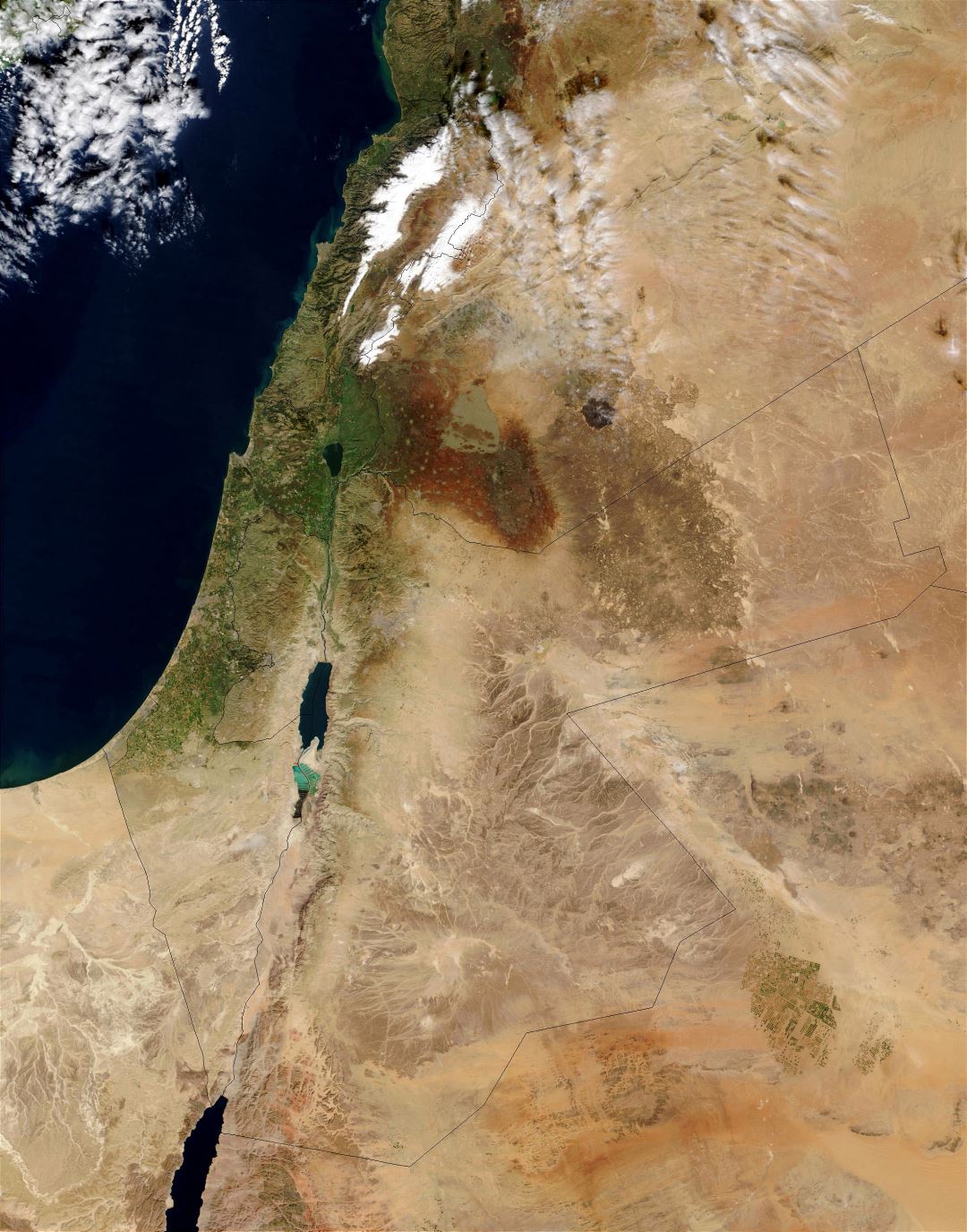 Большая спутниковая карта Израиля