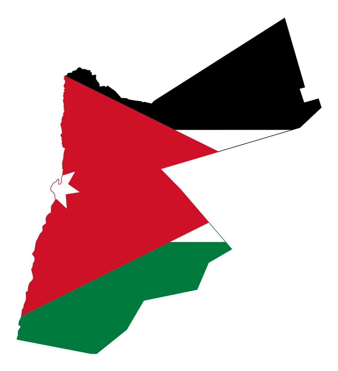 Детальная карта флаг Иордании