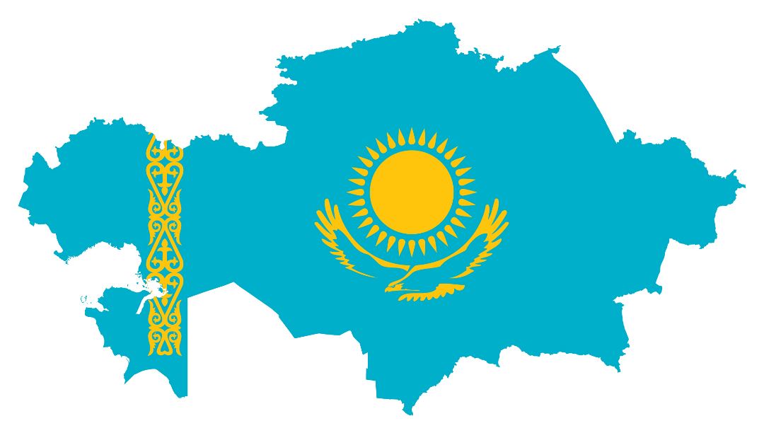 Большая карта флаг Казахстана