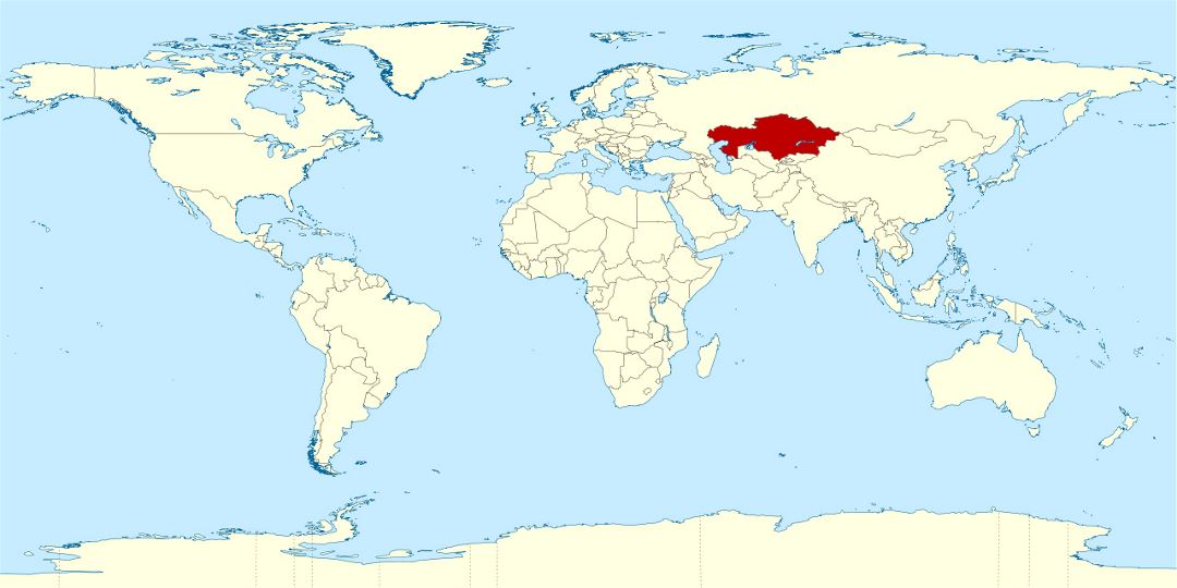 Большая карта расположения Казахстана