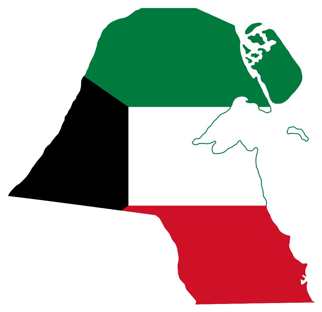 Большая карта флаг Кувейта