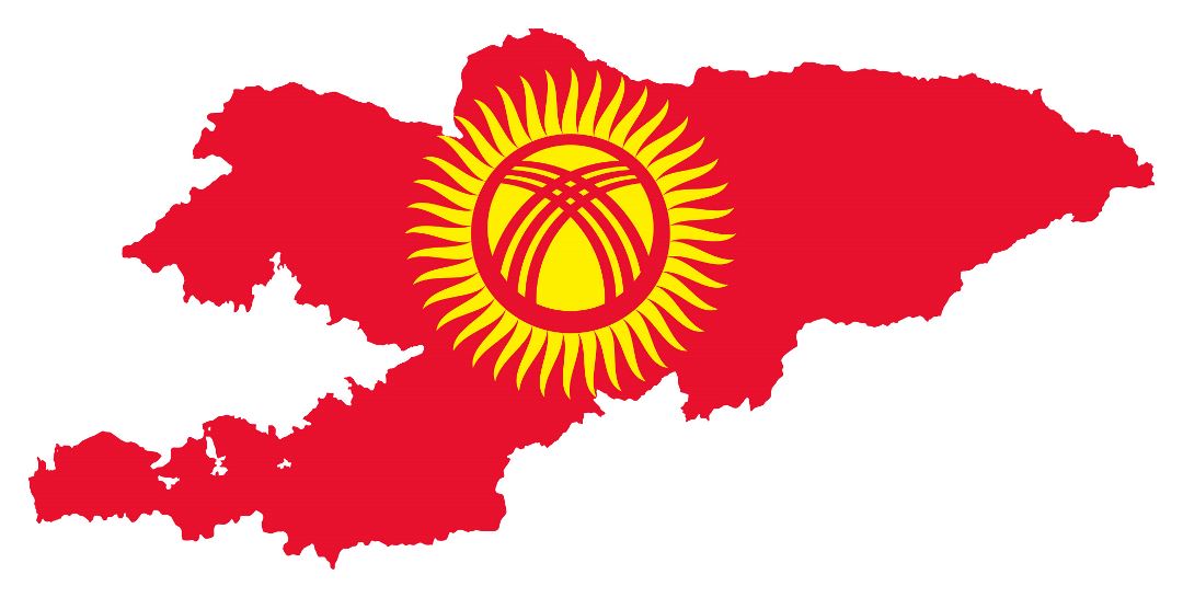 Большая карта флаг Киргизии