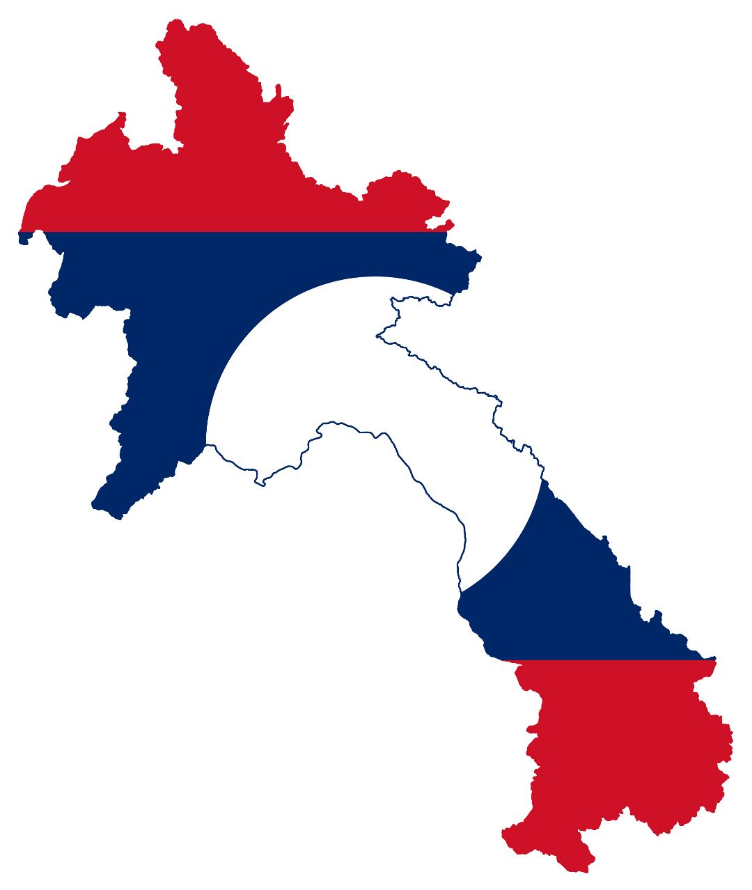 Большая карта флаг Лаоса