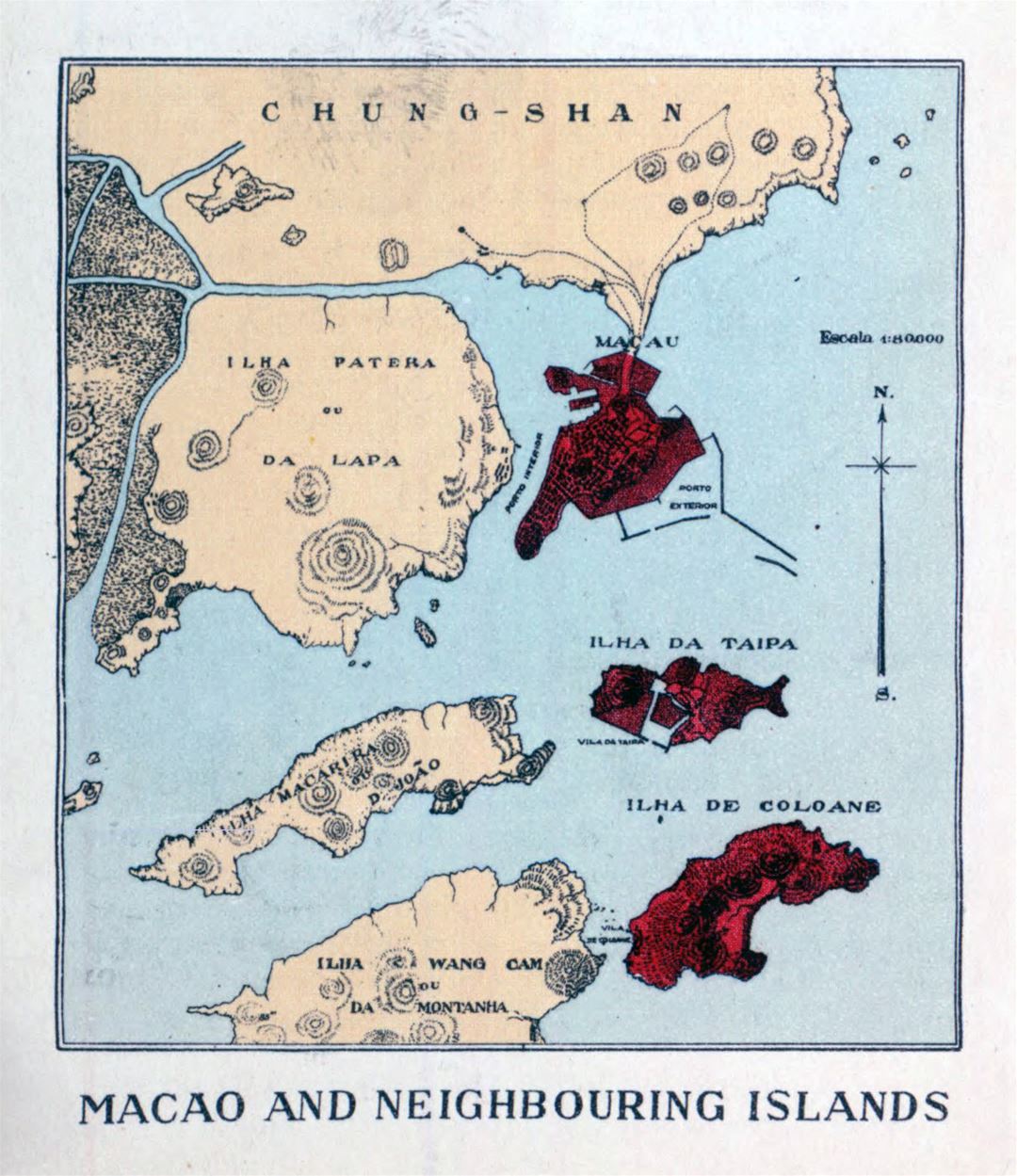 Детальная карта Макао и соседних островов