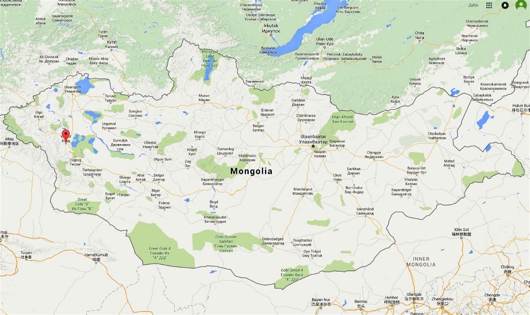 Большая карта Монголии