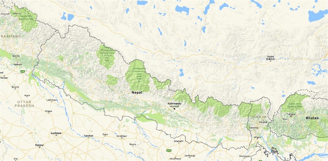 Большая карта Непала