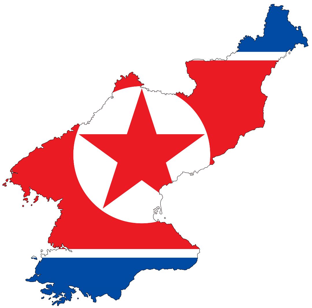 Большая карта флаг Северной Кореи