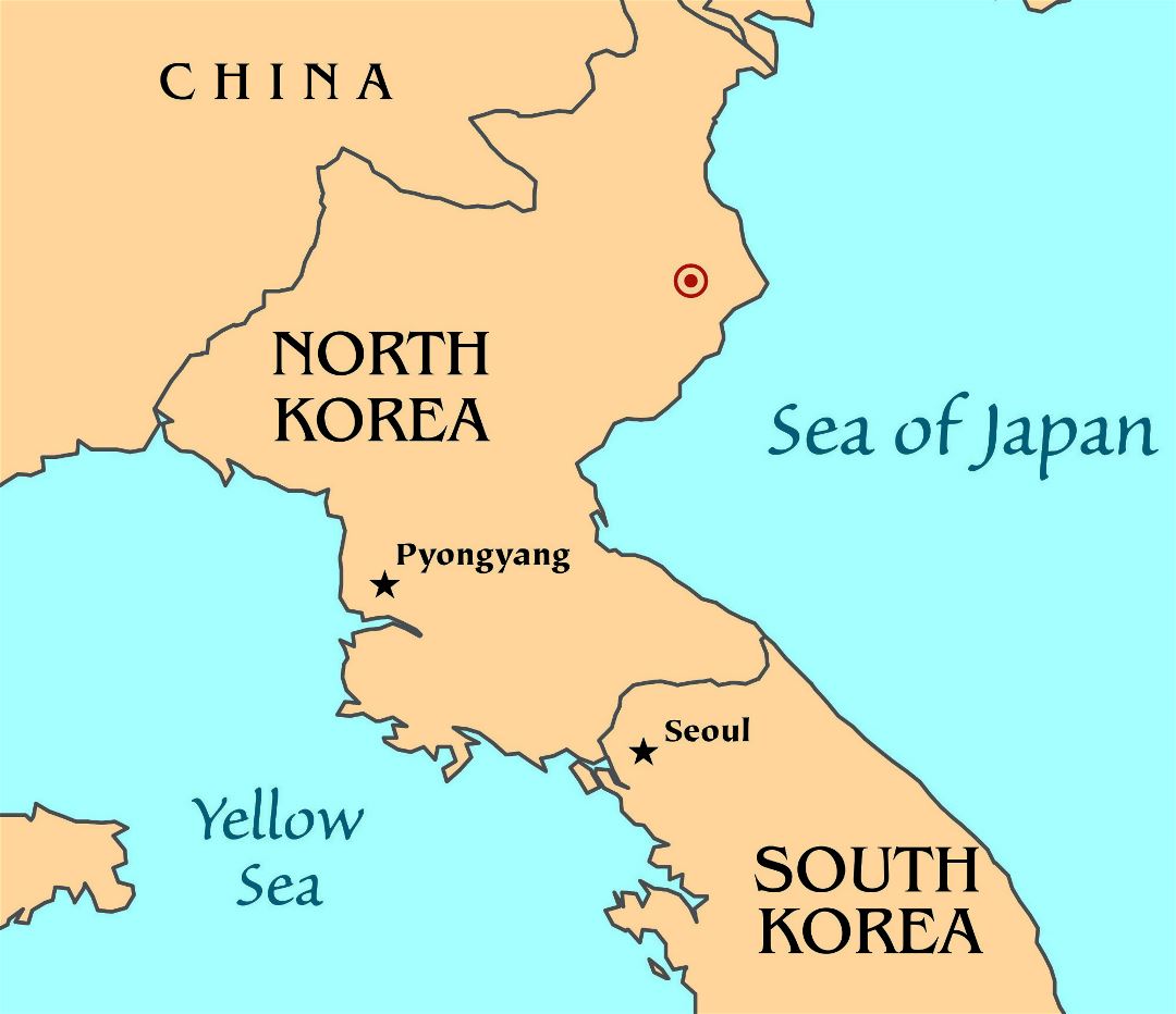 Карта ядерных испытаний Северной Кореи - 2006