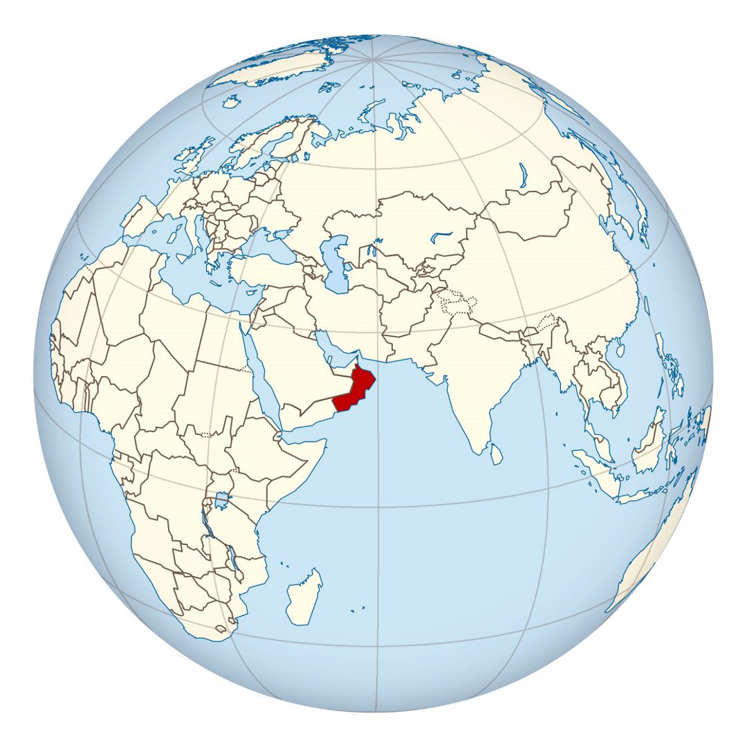 Детальная карта расположения Омана