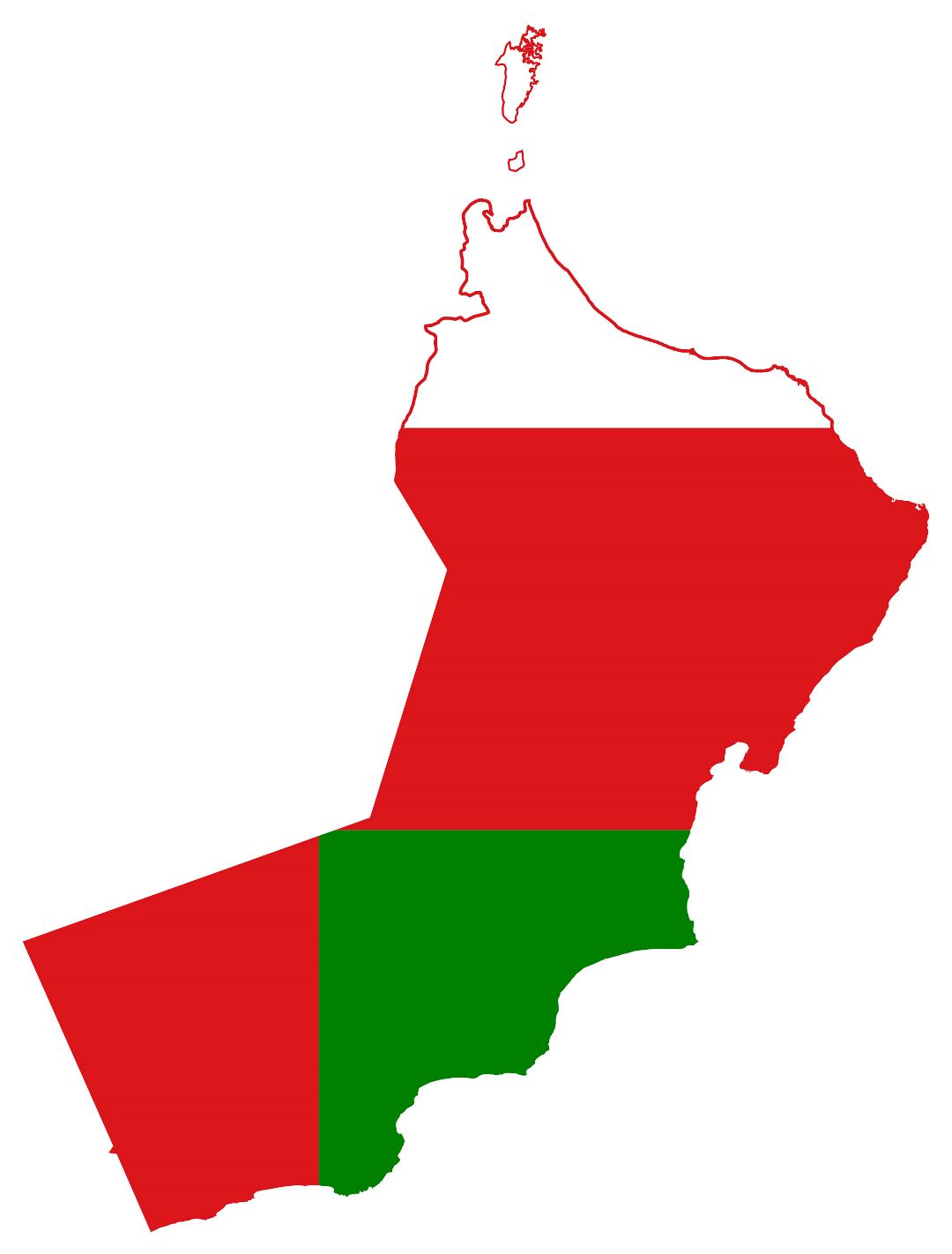 Большая карта флаг Омана
