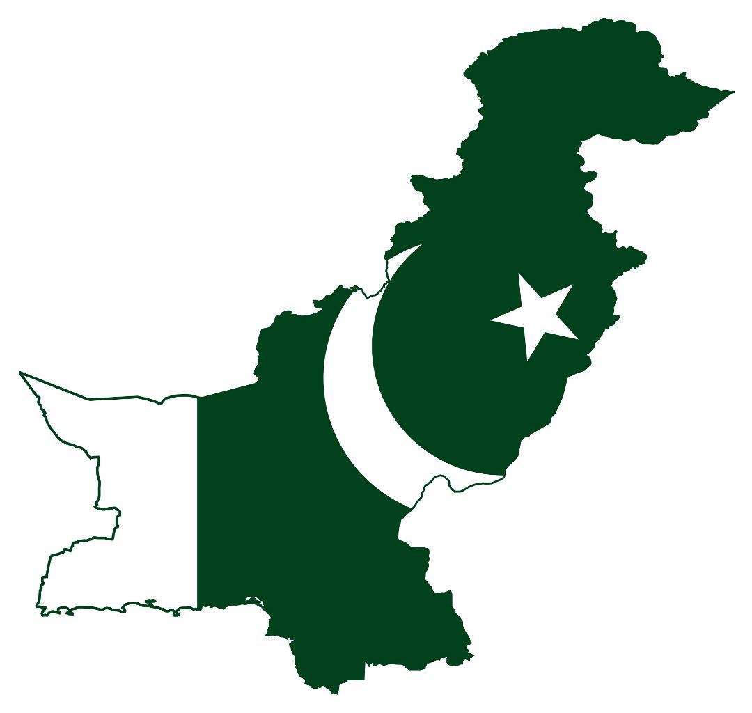 Большая карта флаг Пакистана