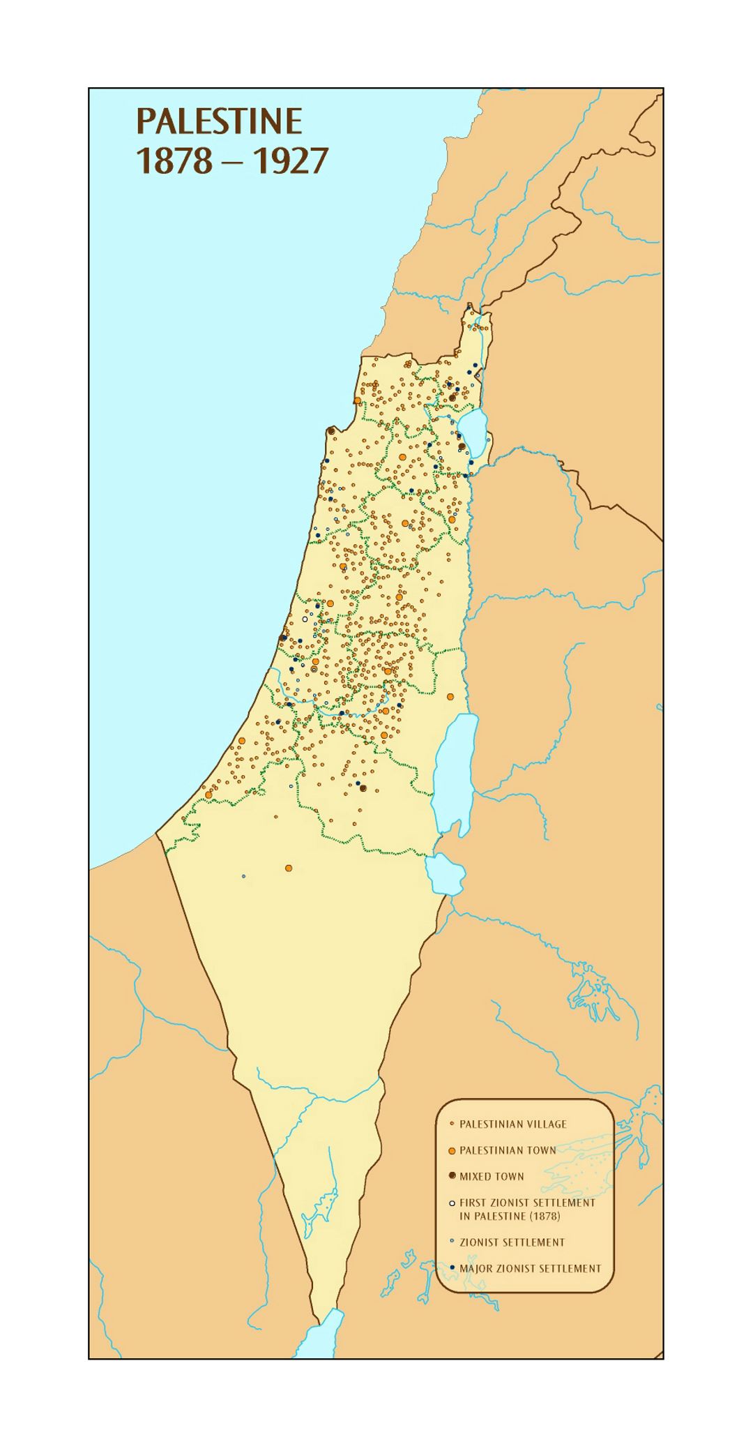 Детальная карта Палестины - 1878-1927