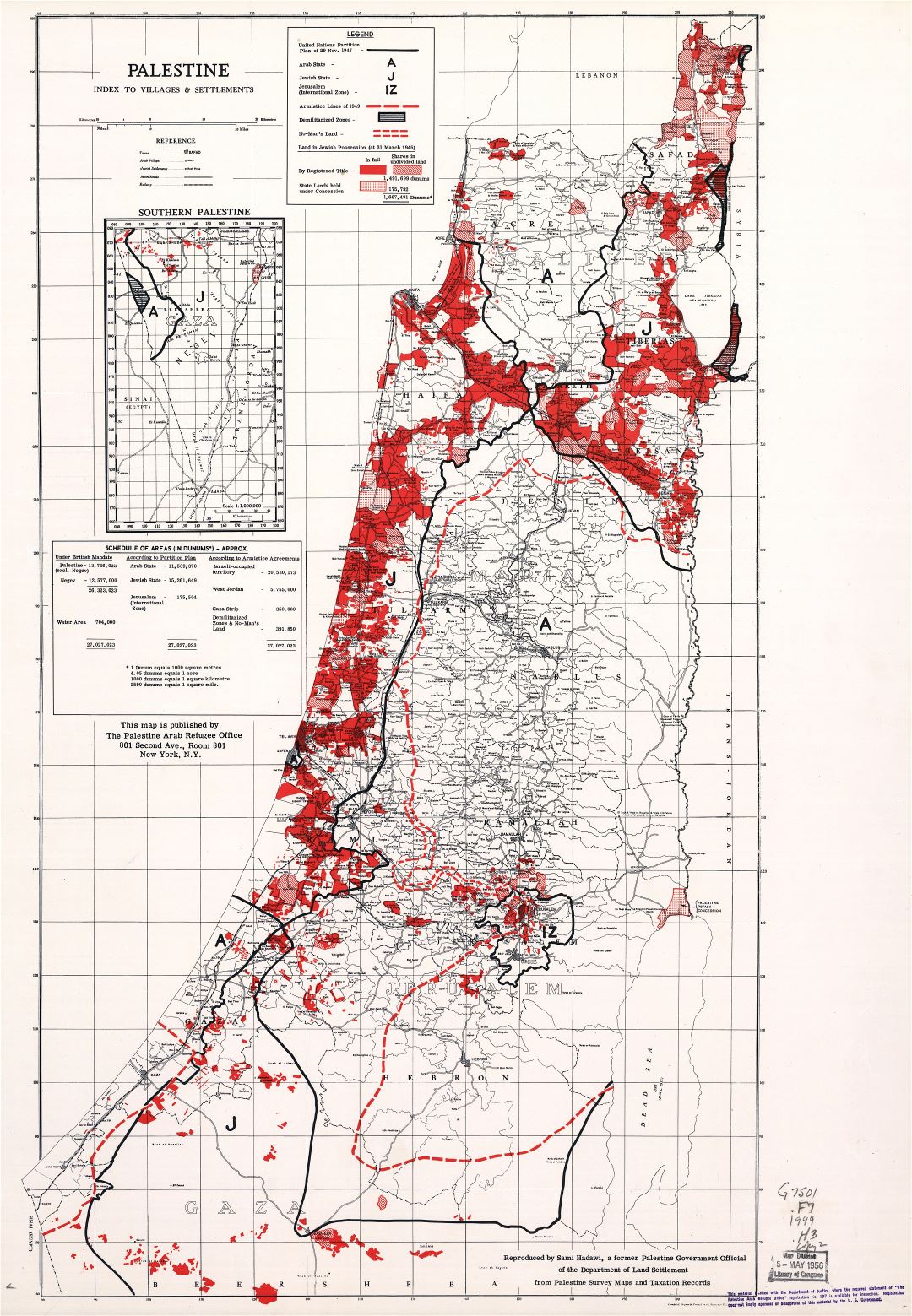Крупномасштабная старая карта Палестины - 1949