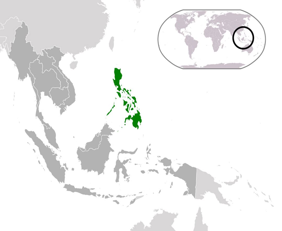 Детальная карта расположения Филиппин