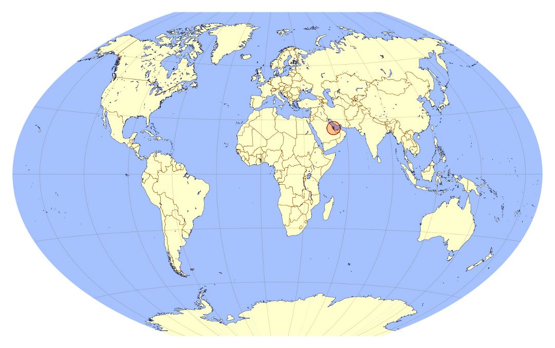 Большая карта расположения Катара