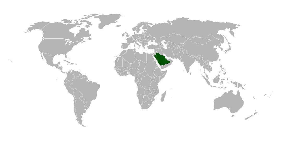 Детальная карта расположения Саудовской Аравии