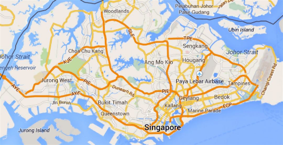 Карта дорог Сингапура