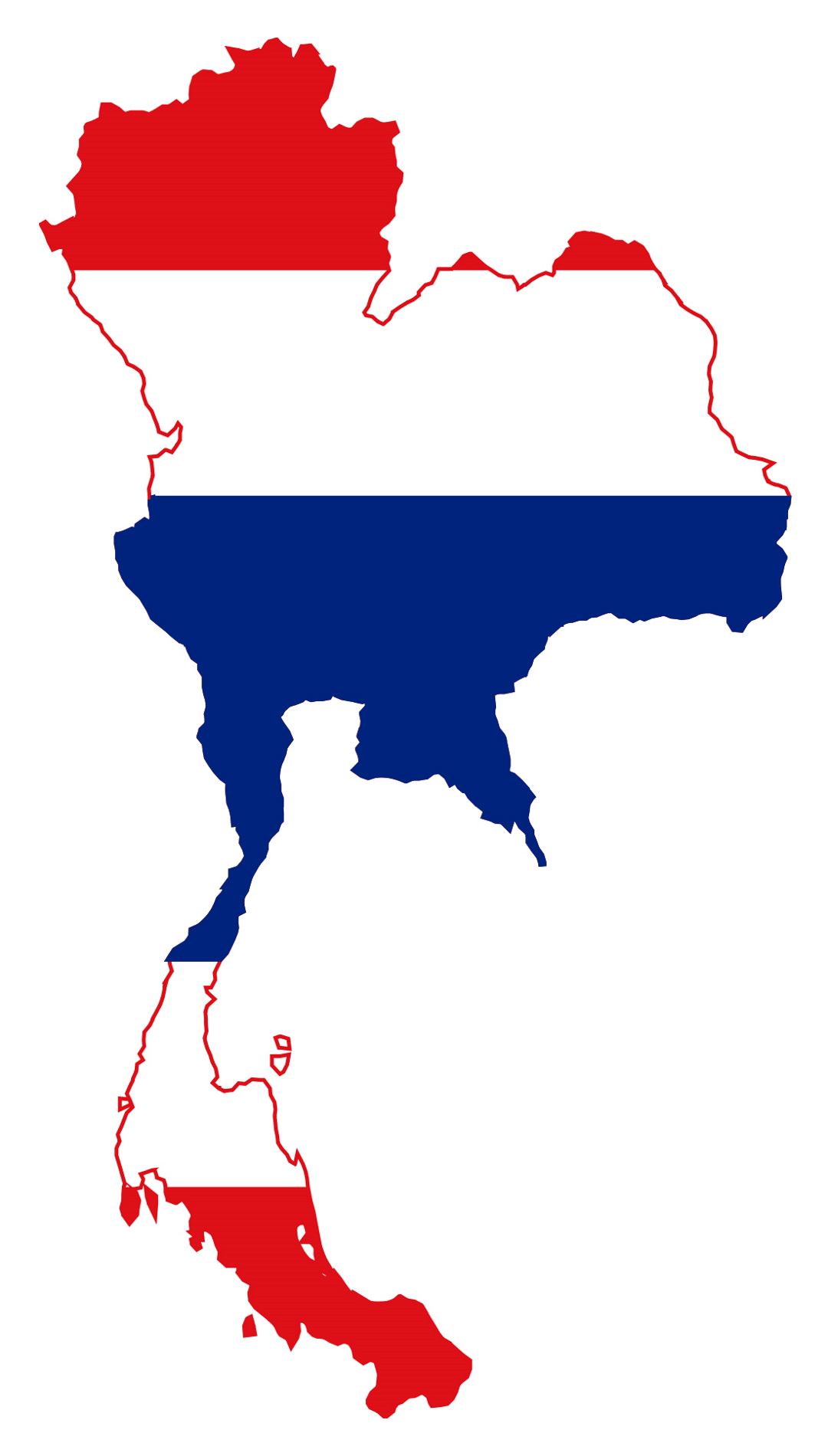 Детальная карта флаг Таиланда