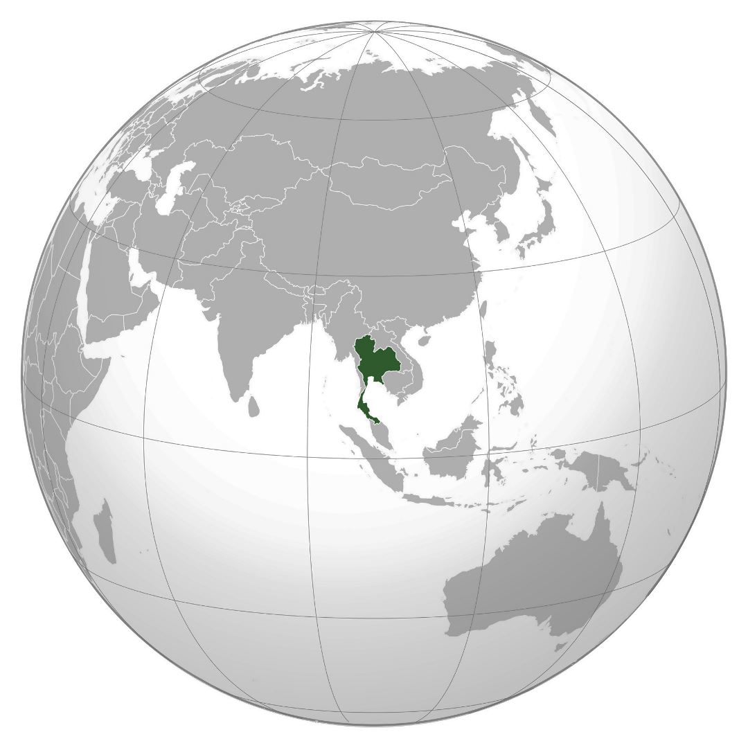 Большая карта расположения Таиланда