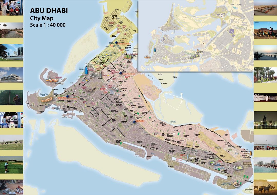 Большая детальная карта города Абу-Даби