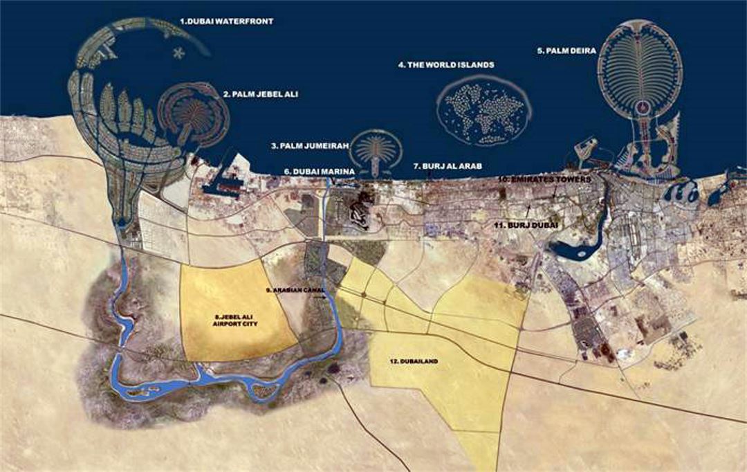 Спутниковая карта Дубая
