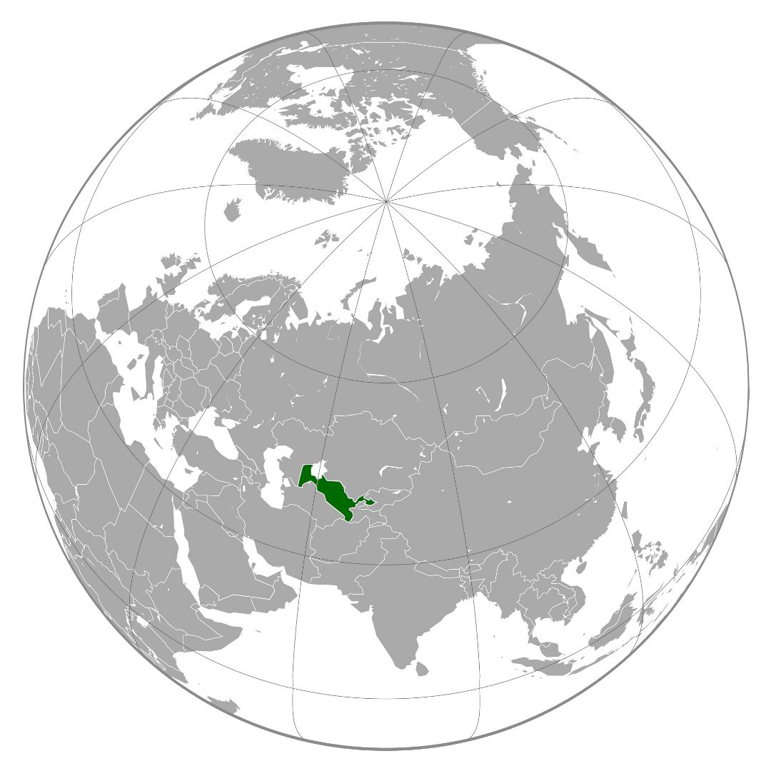 Большая карта расположения Узбекистана