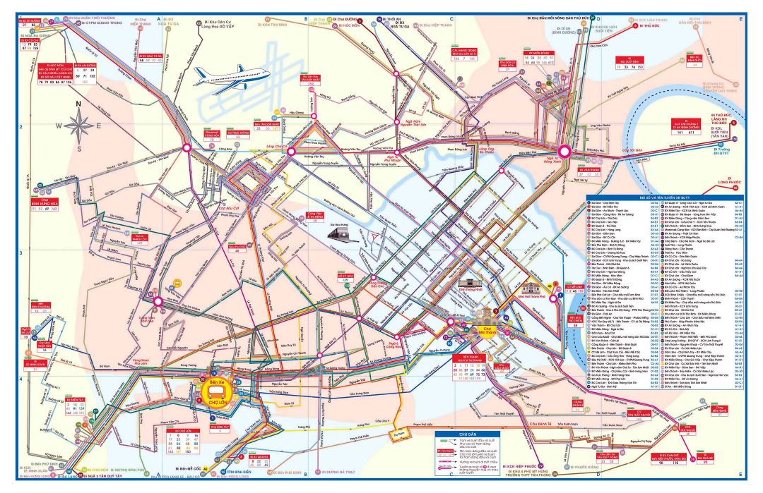 Большая детальная карта городского автобуса Хошимина