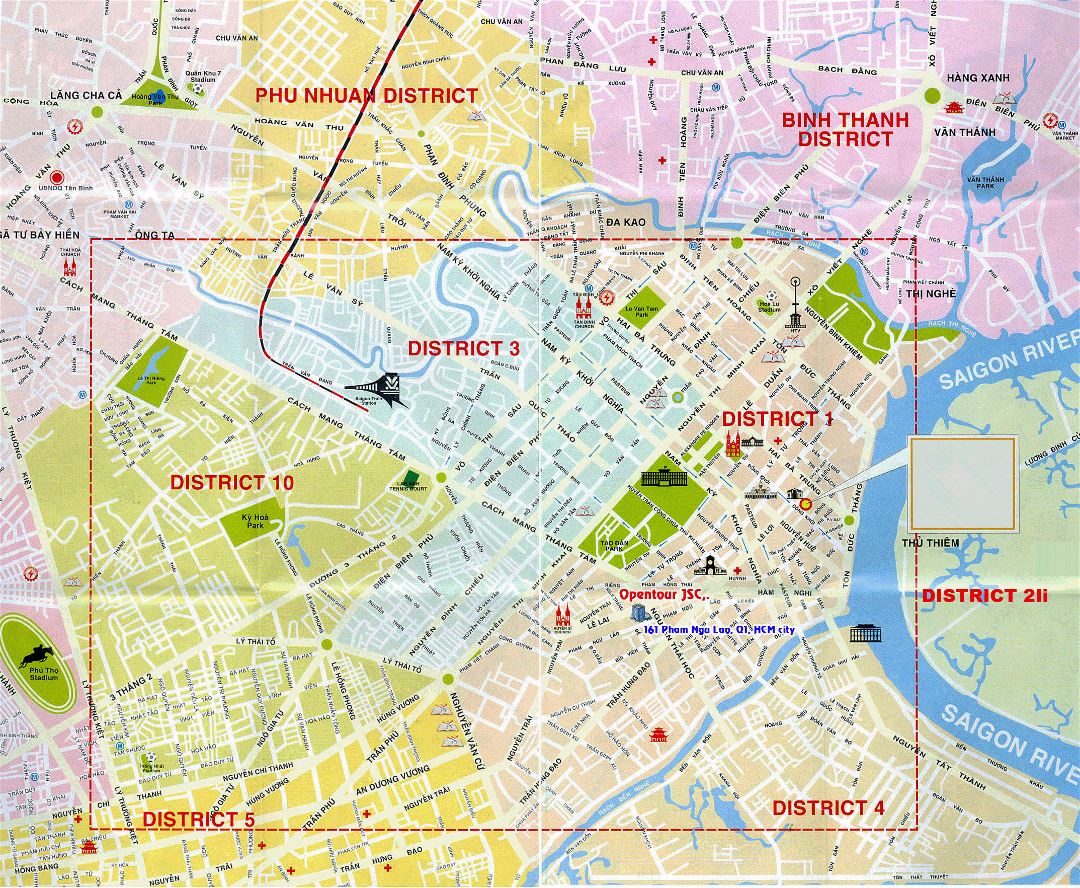 Большая детальная карта города Хошимин