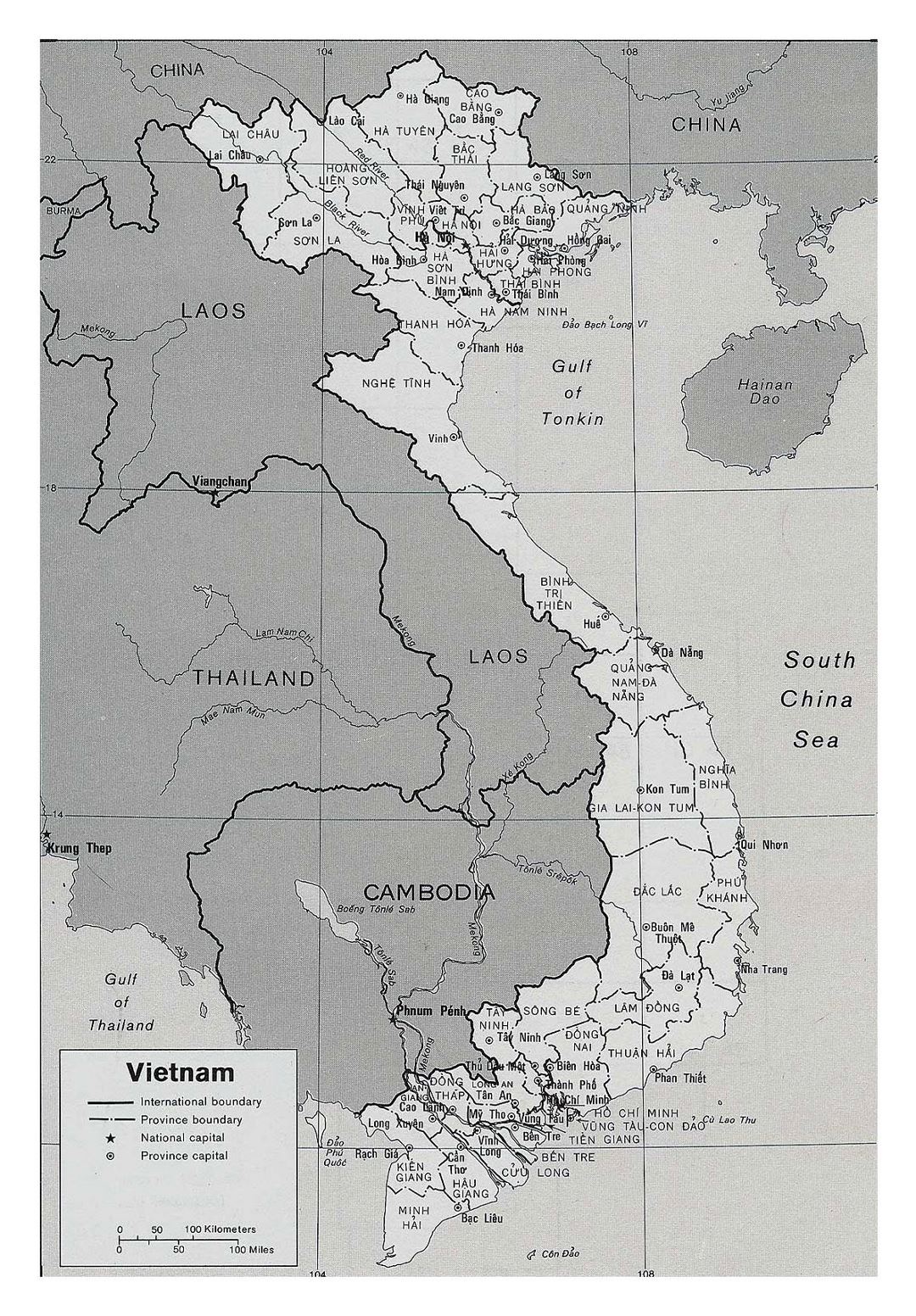 Большая политическая и административная карта Вьетнама с другими пометками