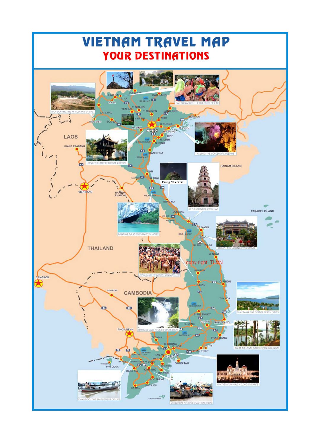 Туристическая карта Вьетнама