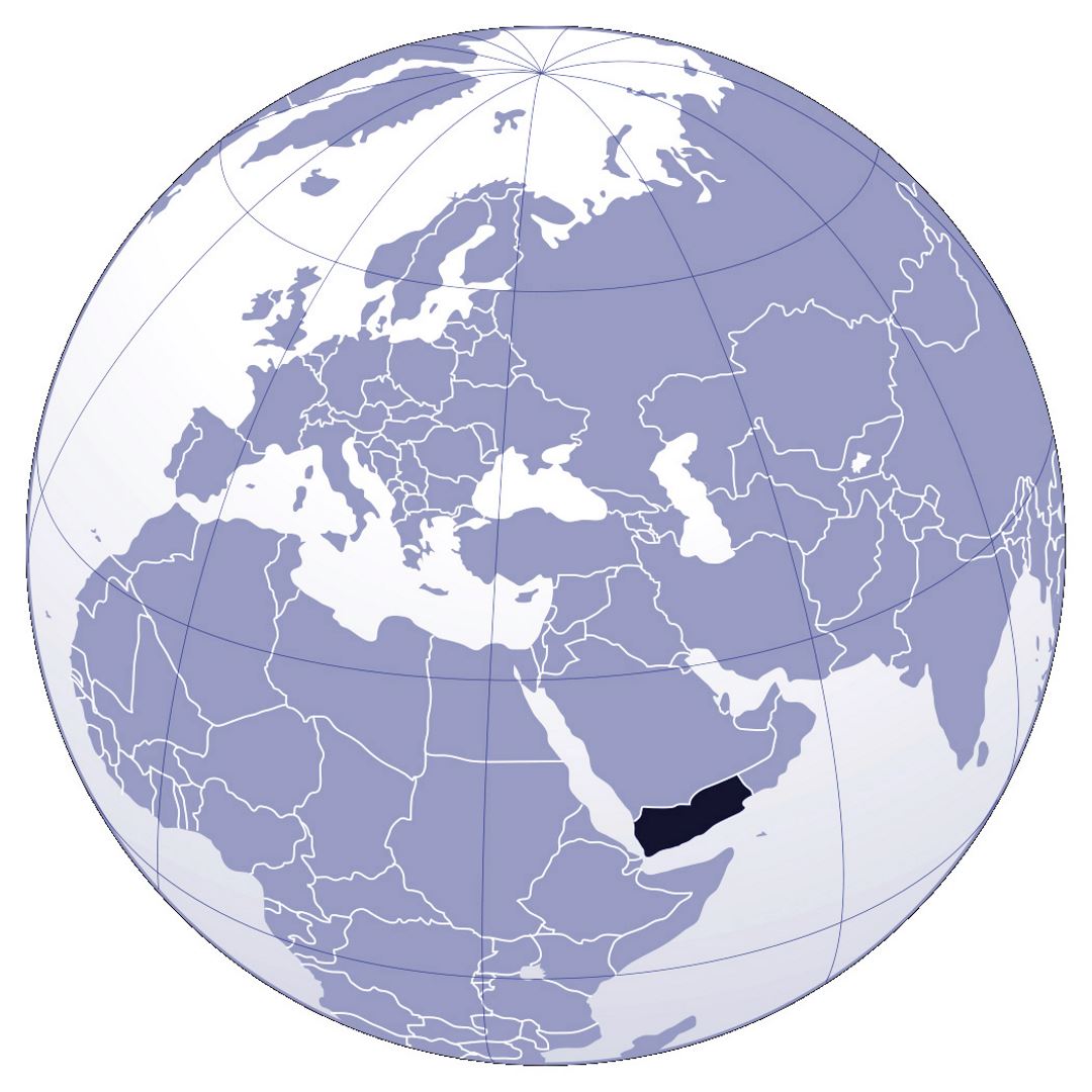 Детальная карта расположения Йемена